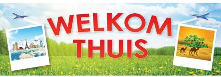 Welkom thuis sticker - 19.6 x 6.5 cm - Versiering Multi