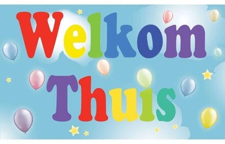 Welkom thuis vlag 90 x 150 cm