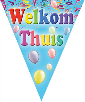 Welkom thuis vlaggetjes slinger/vlaggenlijn - 5 meter - 10 puntvlaggetjes - Feestartikelen