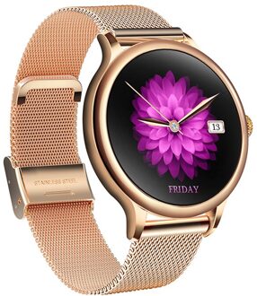 Wellermoz G10 Horloge Vrouwen Horloges Band Menstruele Cyclus Herinnering Roestvrij Stalen Band Lederen Band Waterdichte IP67 puur goud-staal