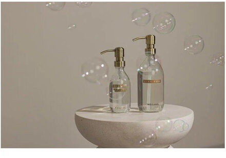 WELLmark Handzeep - helder glas - messing pomp - 250ml 8720618459572 Messing/helder (goud)