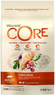 Wellness Core Adult Original - Kattenvoer - Kalkoen - Kip - 4 kg