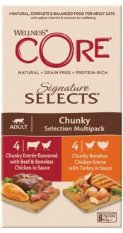 Wellness Core Signature Selects Chunky Multi-Pack - Kattenvoer - Mix 8x79 g