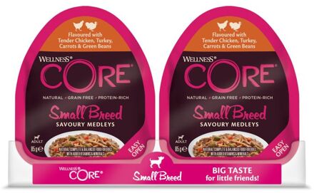 Wellness Core Small-Breed Savoury Medleys - Hondenvoer - Kip - Kalkoen - 85 gram