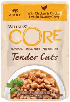 Wellness Core Tender Cuts - Kattenvoer - Kip - Lever - 85 gram