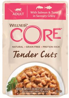 Wellness Core Tender Cuts - Kattenvoer - Zalm - Tonijn - 85 gram