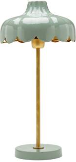 Wells tafellamp van metaal, groen/goud groen, goud