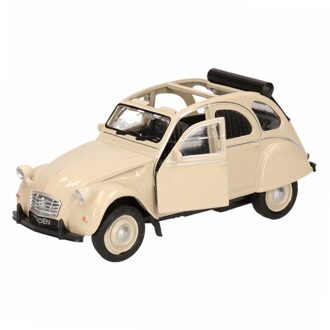 Welly Modelauto Citroen 2CV - beige - open - schaal 1:36 - schaalmodel auto