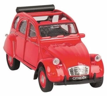 Welly Modelauto Citroen 2CV - rood - open - schaal 1:36 - schaalmodel auto
