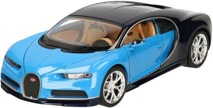 Welly Modelauto/speelgoedauto Bugatti Chiron 2017 blauw schaal 1:24/19 x 8 x 5 cm