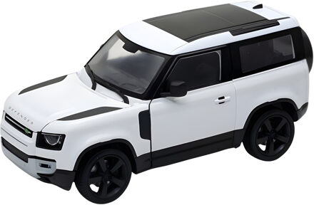 Welly Modelauto / speelgoedauto - Land Rover Defender 2020 - wit - 8 x 8 x 18 cm - schaalmodel