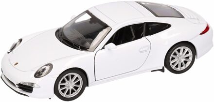 Welly Porsche modelauto - 911 Carrera S - wit - speelgoed auto - 1:36 - 12 cm