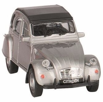 Welly Schaalmodel Citroen 2CV zilver gesloten dak 1:36 - Speelgoed auto's Zilverkleurig