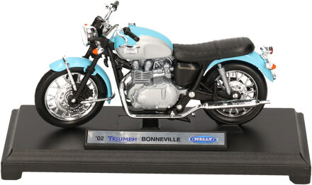 Welly Schaalmodel Triumph Bonneville motor 1:18 - Speelgoed motors Blauw