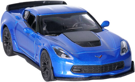 Welly Speelgoed Chevrolet auto - blauw - die-cast metaal - 11 cm - Model Corvette
