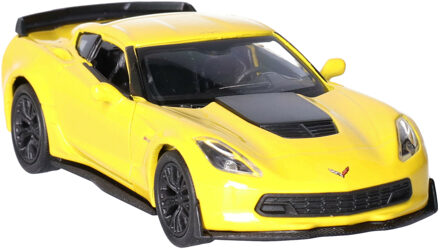 Welly Speelgoed Chevrolet auto - geel - die-cast metaal - 11 cm - Model Corvette