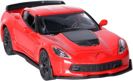 Welly Speelgoed Chevrolet auto - rood - die-cast metaal - 11 cm - Model Corvette