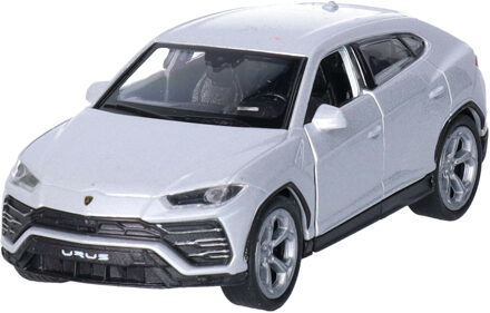 Welly Speelgoed Lamborghini auto - zilver - die-cast metaal - 11 cm - Model Urus - Speelgoed auto's Zilverkleurig