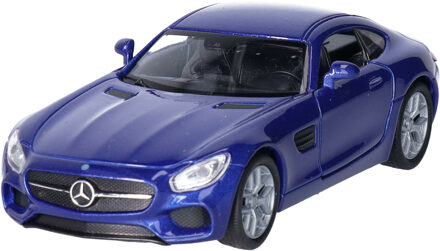 Welly Speelgoed Mercedes Benz auto - blauw - die-cast metaal - 11 cm - Model AMG GT