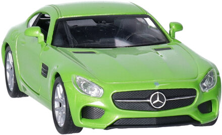 Welly Speelgoed Mercedes Benz auto - lichtgroen - die-cast metaal - 11 cm - Model AMG GT