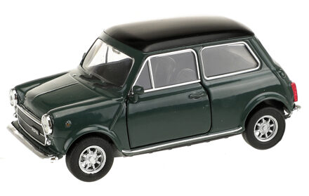 Welly Speelgoed Mini Cooper auto - donkergroen - die-cast metaal - 10 cm - Model 1300 - Speelgoed auto's