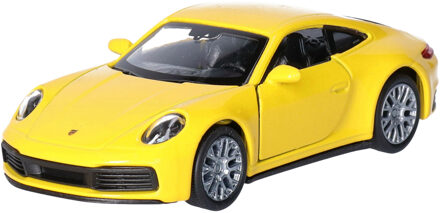 Welly Speelgoed Porsche auto - geel - die-cast metaal - 11 cm - Model 911 Carrera - Speelgoed auto's