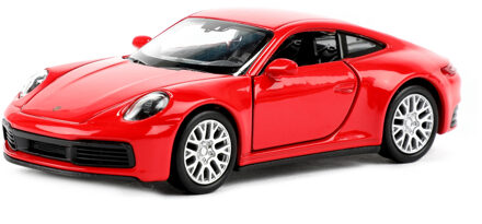 Welly Speelgoed Porsche auto - rood - die-cast metaal - 11 cm - Model 911 Carrera - Speelgoed auto's