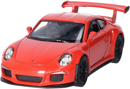 Welly Speelgoed Porsche auto - rood - die-cast metaal - 11 cm - Model 911 GT3 RS - Speelgoed auto's