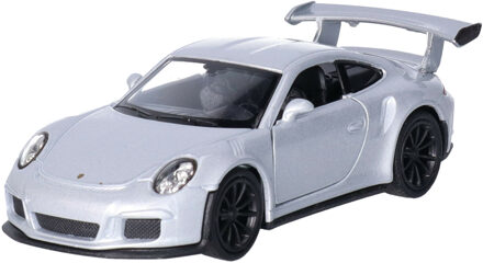 Welly Speelgoed Porsche auto - zilver - die-cast metaal - 11 cm - Model 911 GT3 RS - Speelgoed auto's Zilverkleurig