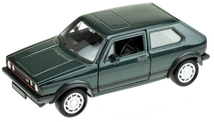 Welly Speelgoed Volkswagen auto - donkergroen - die-cast metaal - 13 cm - Model Golf 1 GTI - Speelgoed auto's