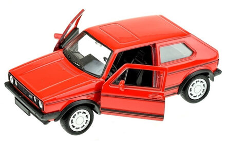 Welly Speelgoed Volkswagen auto - rood - die-cast metaal - 13 cm - Model Golf 1 GTI - Speelgoed auto's