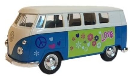 Welly Speelgoed Volkswagen blauwe hippiebus 15 cm - Action products