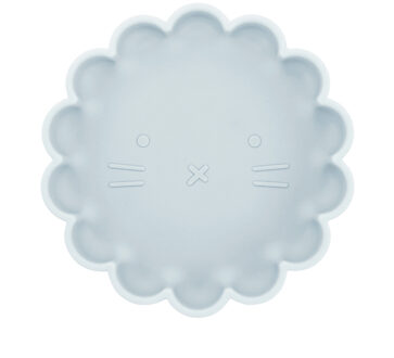 Welpje Serie - Siliconen Babybord - Leeuwen Ontwerp - 18 cm - Grijs Blauw Grijsblauw / Grijs / Blauw