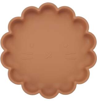 Welpje Serie - Siliconen Babybord - Leeuwen Ontwerp - 18 cm - Kaneelbruin Kaneelbruin / Bruin