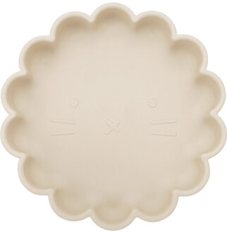 Welpje Serie - Siliconen Babybord - Leeuwen Ontwerp - 18 cm - Licht Beige Lichtbeige / Beige