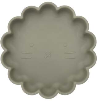 Welpje Serie - Siliconen Babybord - Leeuwen Ontwerp - 18 cm - Sage Sage / Groen
