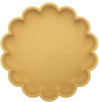 Welpje Serie - Siliconen Babybord met Leeuwen Ontwerp - 18 cm - Mosterdgeel Mosterdgeel / Geel