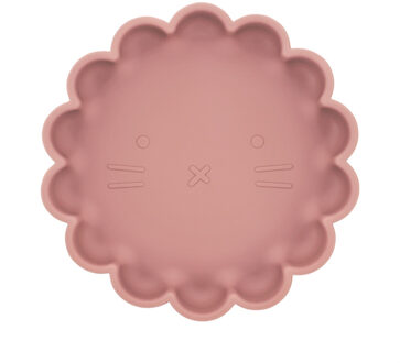 Welpje Serie - Siliconen Babybord met Leeuwen Ontwerp - 18 cm - Oudroze Oudroze / Roze