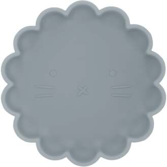Welpje Serie - Siliconen Babybord met Leeuwen Ontwerp - 18 cm - Pastelblauw Pastelblauw / Blauw