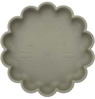 Welpje Serie - Siliconen Babybord met Leeuwen Ontwerp - 18 cm - Sage Sage / Groen