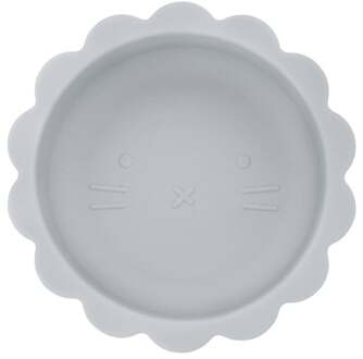 Welpje Serie - Siliconen Babykommetje - Leeuwen Ontwerp - 350ml - Grijsblauw Grijsblauw / Grijs / Blauw