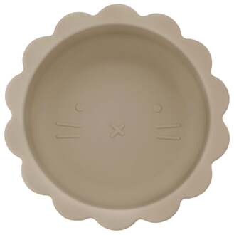 Welpje Serie - Siliconen Babykommetje - Leeuwen Ontwerp - 350ml - Taupe Taupe / Grijs