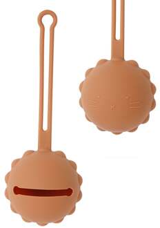 Welpje Serie - Siliconen Fopspeenhouder - Leeuwen Ontwerp - Kaneelbruin