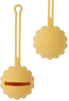 Welpje Serie - Siliconen Fopspeenhouder - Leeuwen Ontwerp - Mosterdgeel