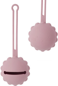 Welpje Serie - Siliconen Fopspeenhouder - Leeuwen Ontwerp - Oudroze