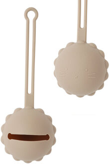 Welpje Serie - Siliconen Fopspeenhouder - Leeuwen Ontwerp - Taupe