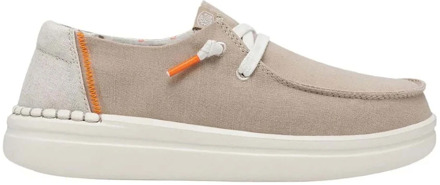 Wendy Rise Veterschoenen beige Canvas - 36,37,38,39,40,41,42