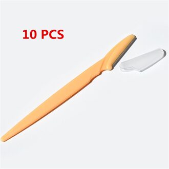 Wenkbrauw Trimmer Draagbare Wenkbrauw Scheermesje Scheerapparaat Shaper Facial Hair Remover Wenkbrauw Tool Vrouwen Makeup Tools 10stk geel