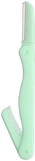 Wenkbrauw Trimmer Met Kam Multifunctionele Vouwen Wenkbrauw Trimmer Scheermesjes Scheerapparaat Voor Vrouwen Makeup Beauty Tools groen