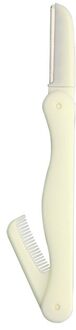 Wenkbrauw Trimmer Met Kam Multifunctionele Vouwen Wenkbrauw Trimmer Scheermesjes Scheerapparaat Voor Vrouwen Makeup Beauty Tools wit